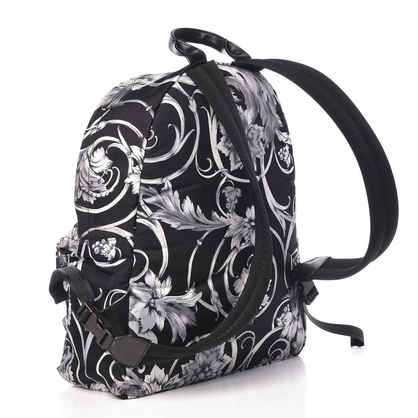 Nylon Palazzo Medusa Backpack Black White