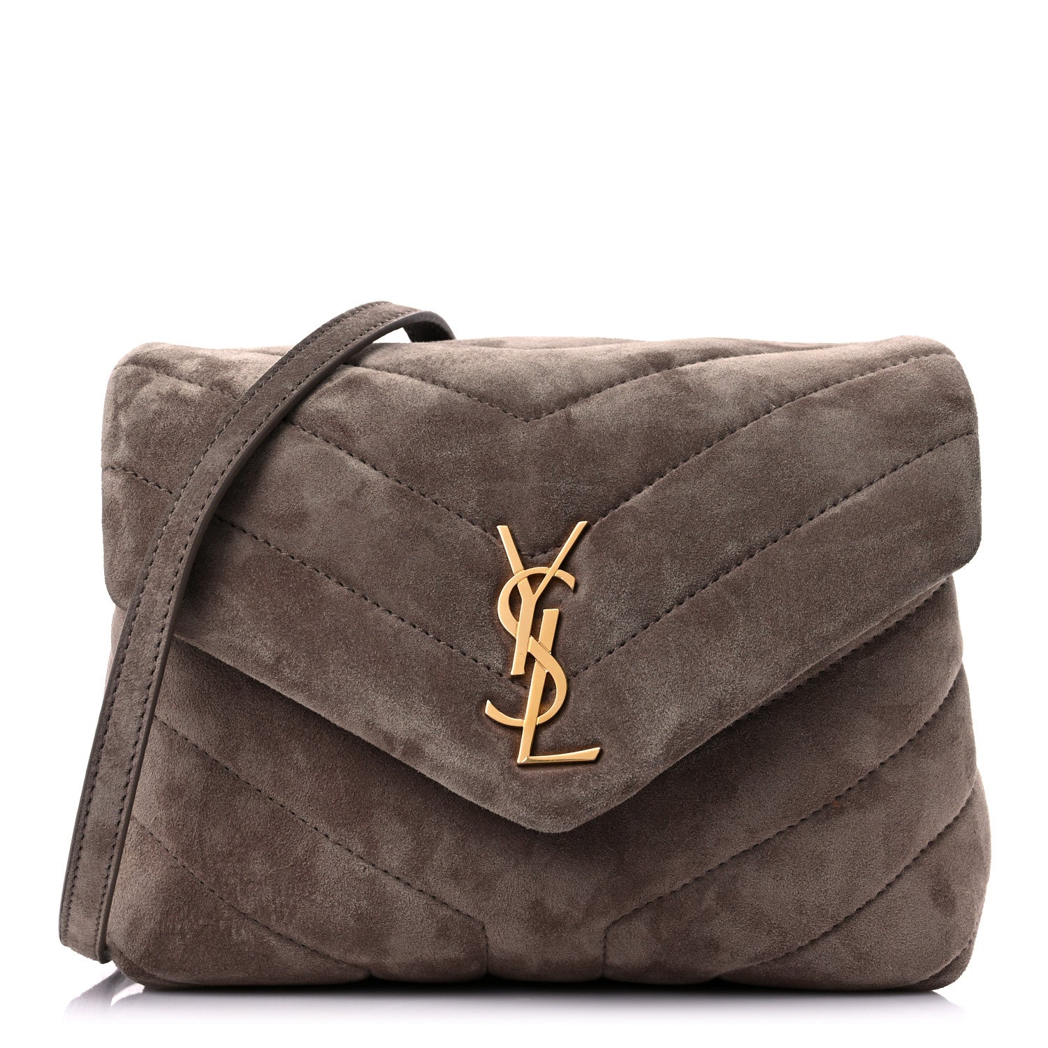 Saint Laurent Suede Toy Loulou Shoulder Bag Fog 1 of 10