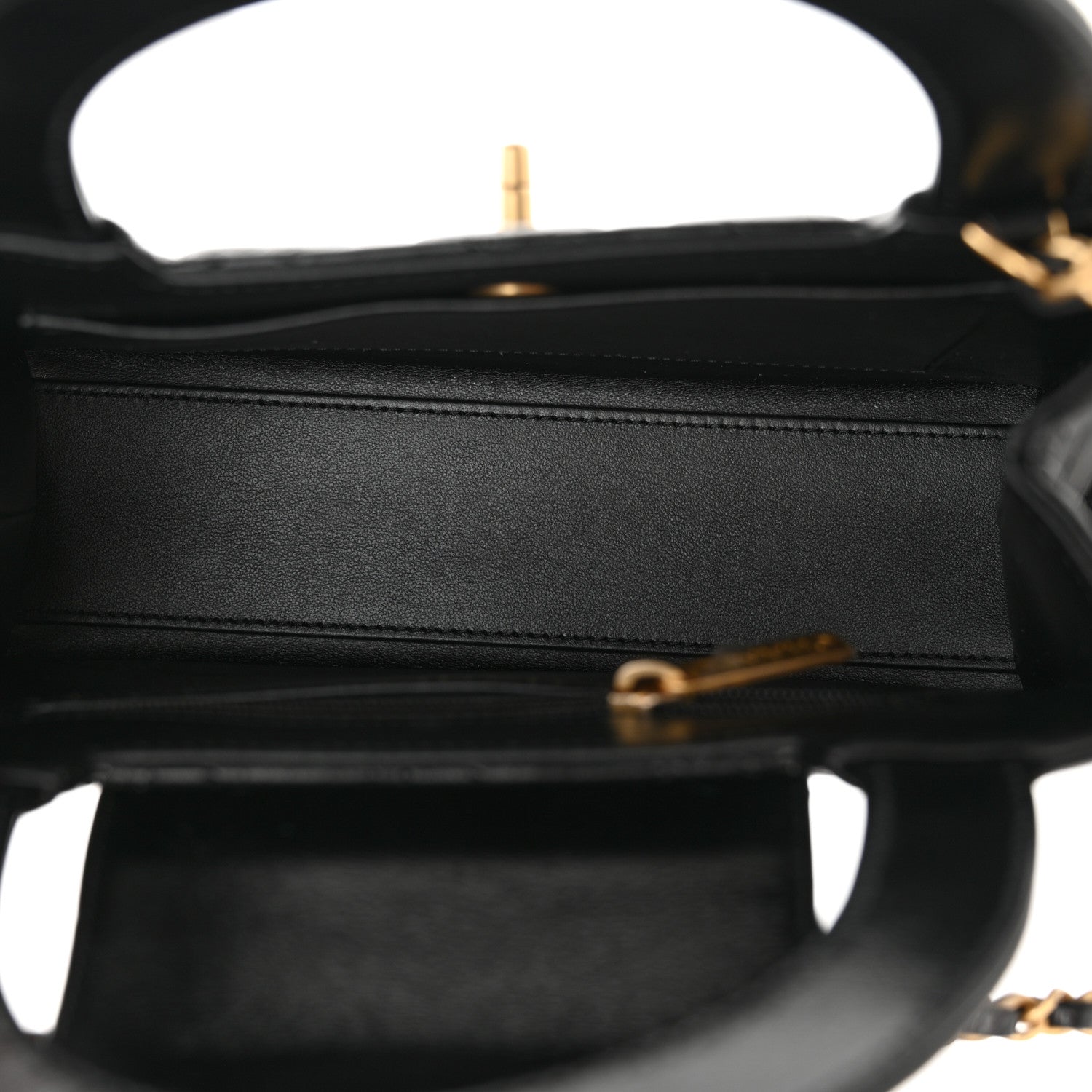 Chanel Shiny Aged Calfskin Quilted Nano Kelly Shopper Black 5 of 10