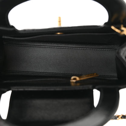 Chanel Shiny Aged Calfskin Quilted Nano Kelly Shopper Black 5 of 10