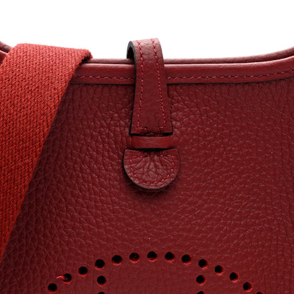 Hermes Taurillon Clemence Evelyne TPM Rouge H 8 of 11