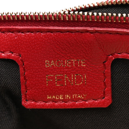 Fendi Nappa FF 1974 Embossed Large Baguette Fragola 6 of 11
