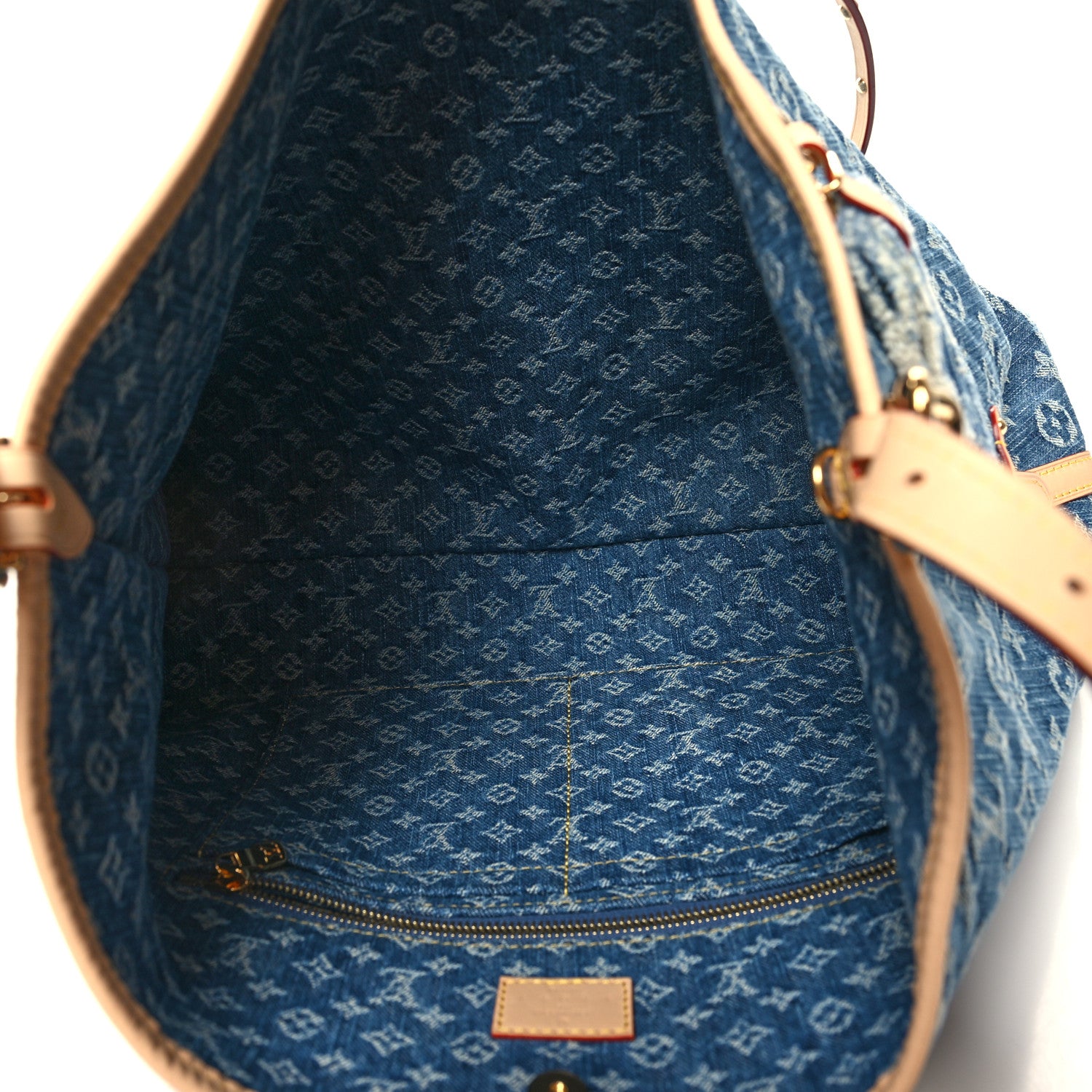 Louis Vuitton Monogram Denim CarryAll MM Blue 6 of 12