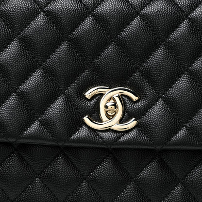 Chanel Caviar Quilted Medium Coco Handle Flap Black 10 of 17