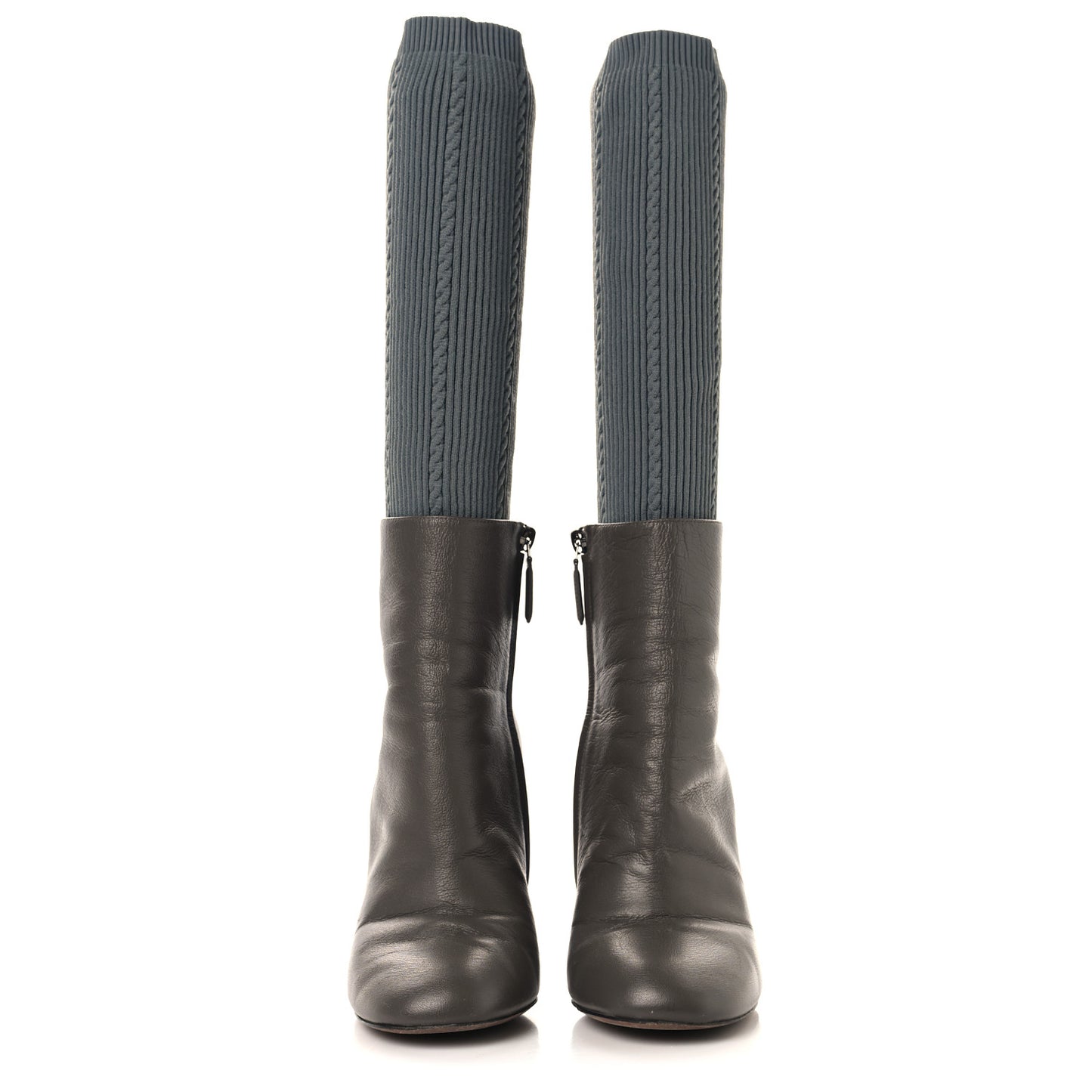 Kangaroo Knit CC Short Booties 37.5 Grey Black