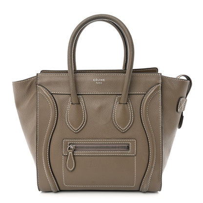 Celine Drummed Calfskin Micro Luggage Souris 1 of 14
