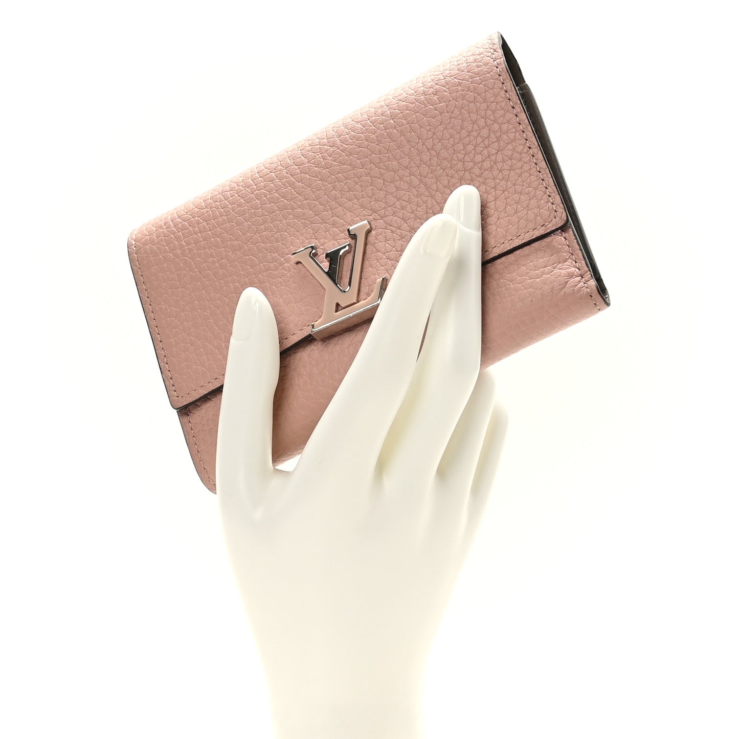 Taurillon Capucines Compact Wallet Magnolia