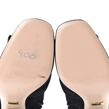 Gucci Kid Scamosciato GG Marmont Fringe 75mm Ankle Boots 38 Black 10 of 13