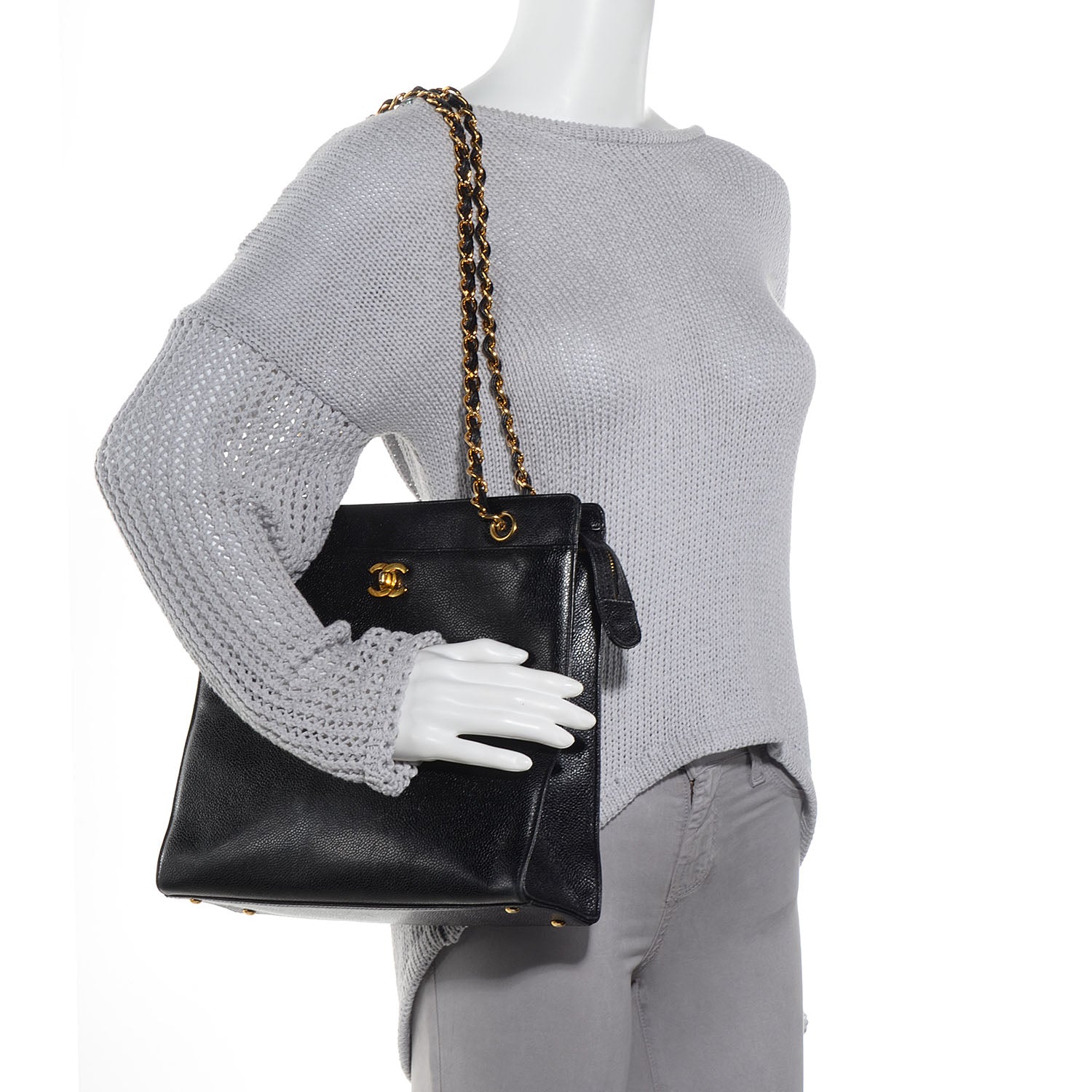 Chanel Caviar Shoulder Bag Black 2 of 7
