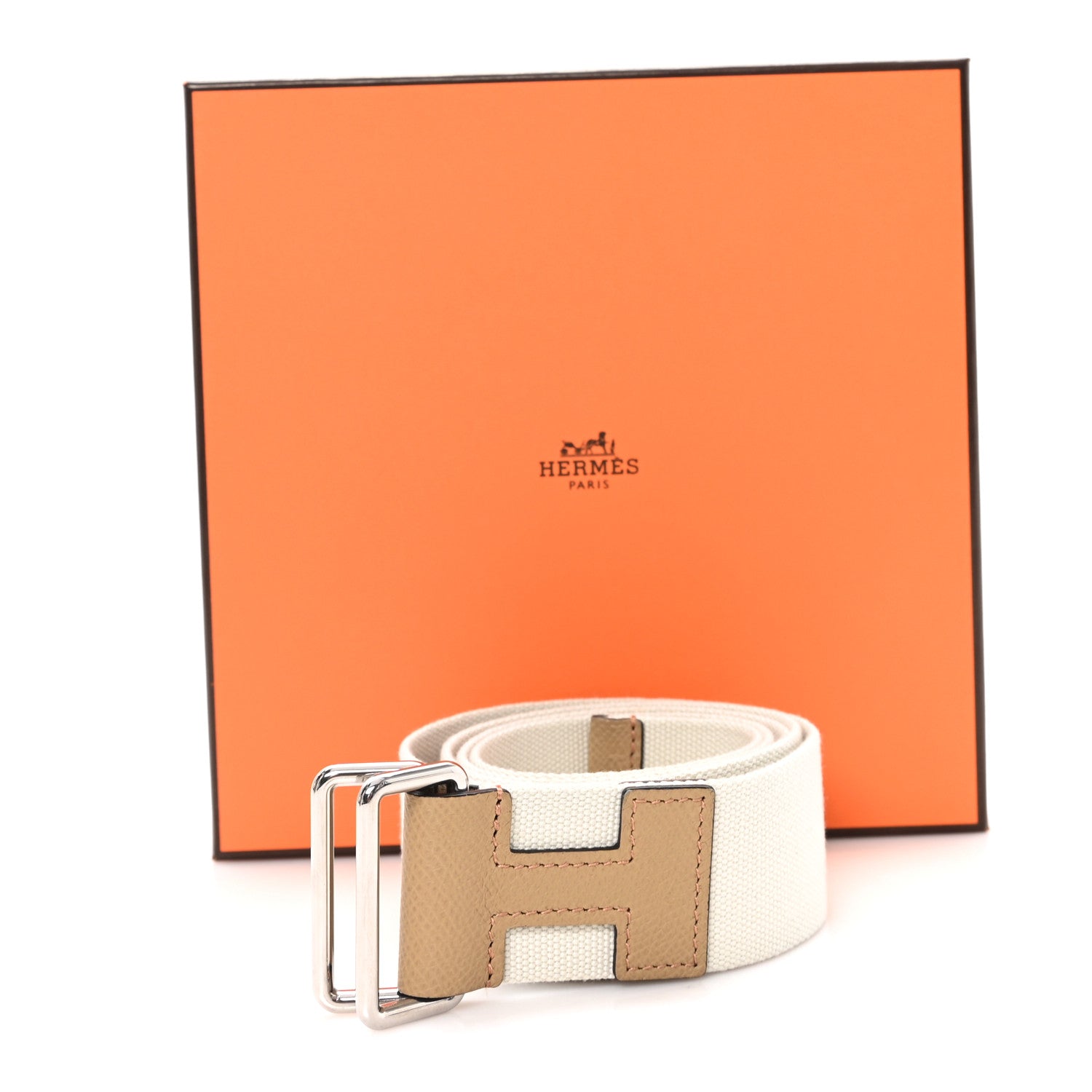 Hermes Toile Epsom Nomade 40 Belt M Poussiere Craie 6 of 6