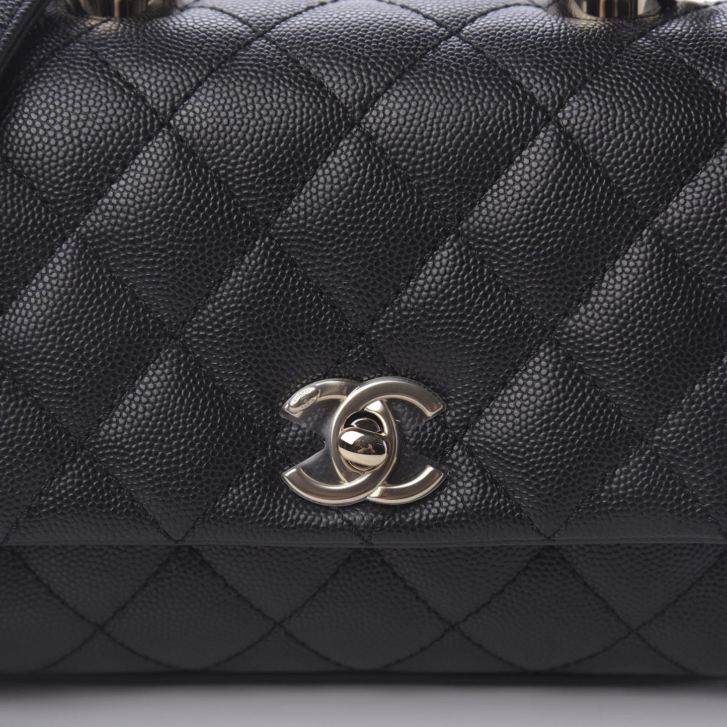 Caviar Quilted Extra Mini Coco Handle Flap Black