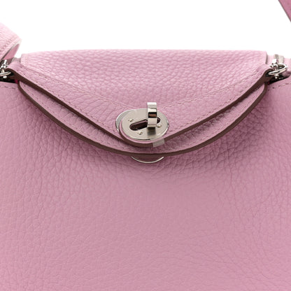 Hermes Taurillon Clemence Mini Lindy 20 Mauve Sylvestre 8 of 12