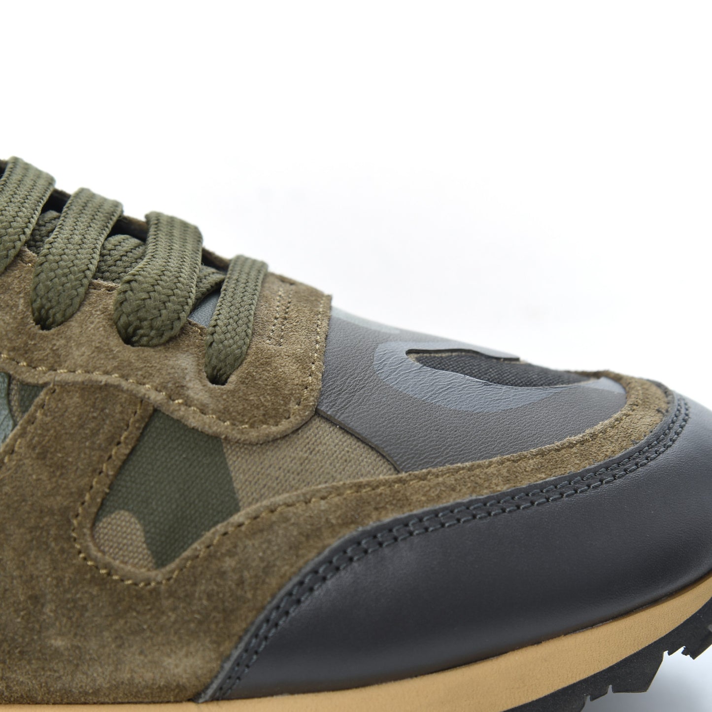 Nappa Suede Camouflage Womens Rockrunner Sneakers 37 Green Multicolor