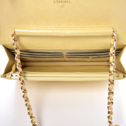 Chanel Iridescent Caviar Quilted Wallet on Chain WOC Yellow 7 of 11