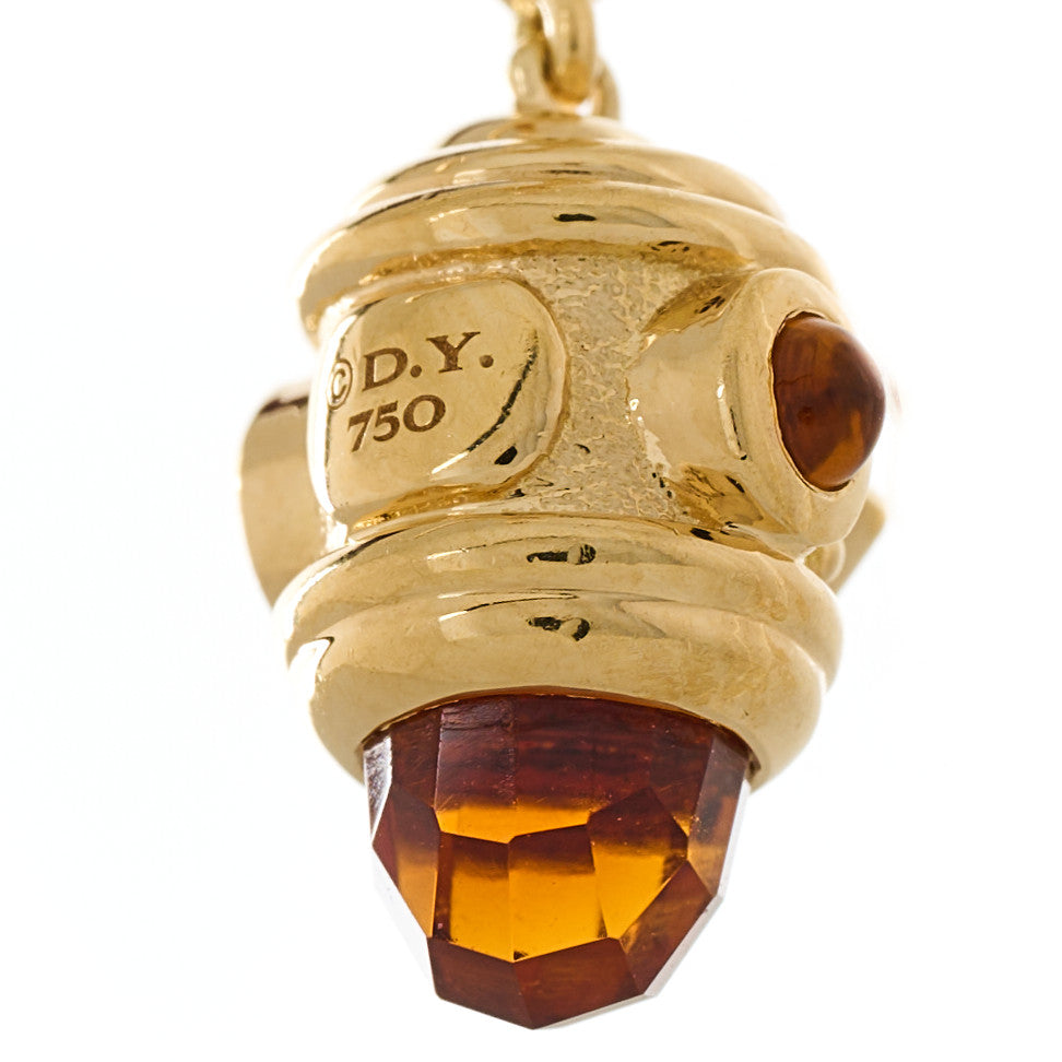 18K Yellow Gold Citrine Renaissance Drop Earrings