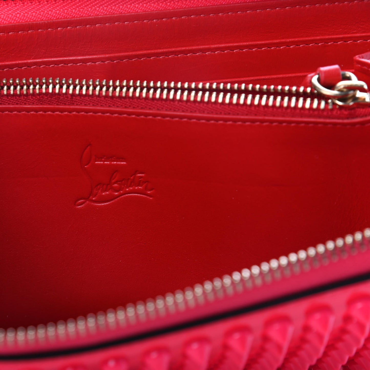 Patent Panettone Spiked Zip Around Wallet Rose Paris