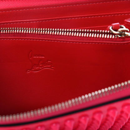 Christian Louboutin Patent Panettone Spiked Zip Around Wallet Rose Paris 6 of 7
