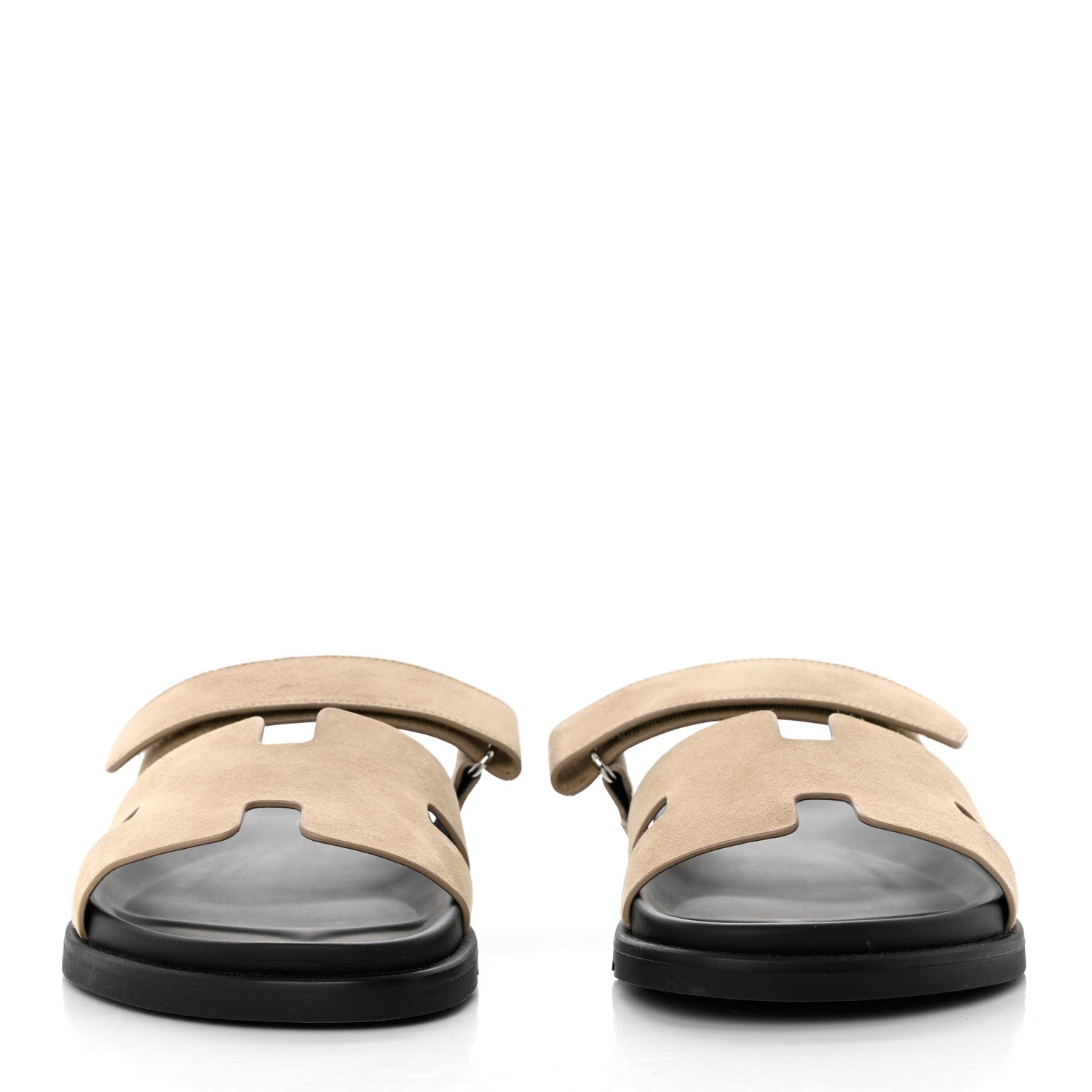 Hermes Suede Goatskin Mens Chypre Sandals 44 Beige Argile 2 of 9