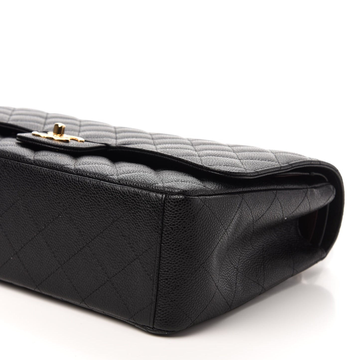 Caviar Quilted Maxi Double Flap Black