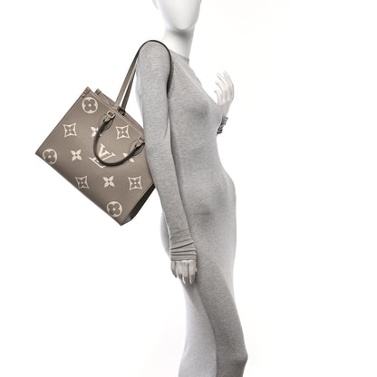 Louis Vuitton Empreinte Monogram Giant Onthego MM Tourterelle Creme 2 of 14