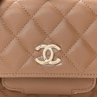 Chanel Caviar Quilted Business Affinity Clutch With Chain Flap Dark Beige 9 of 12