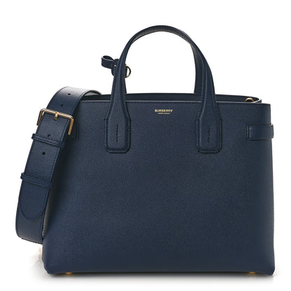 Burberry Derby Calfskin Vintage Check Medium Banner Tote Regency Blue 1 of 8
