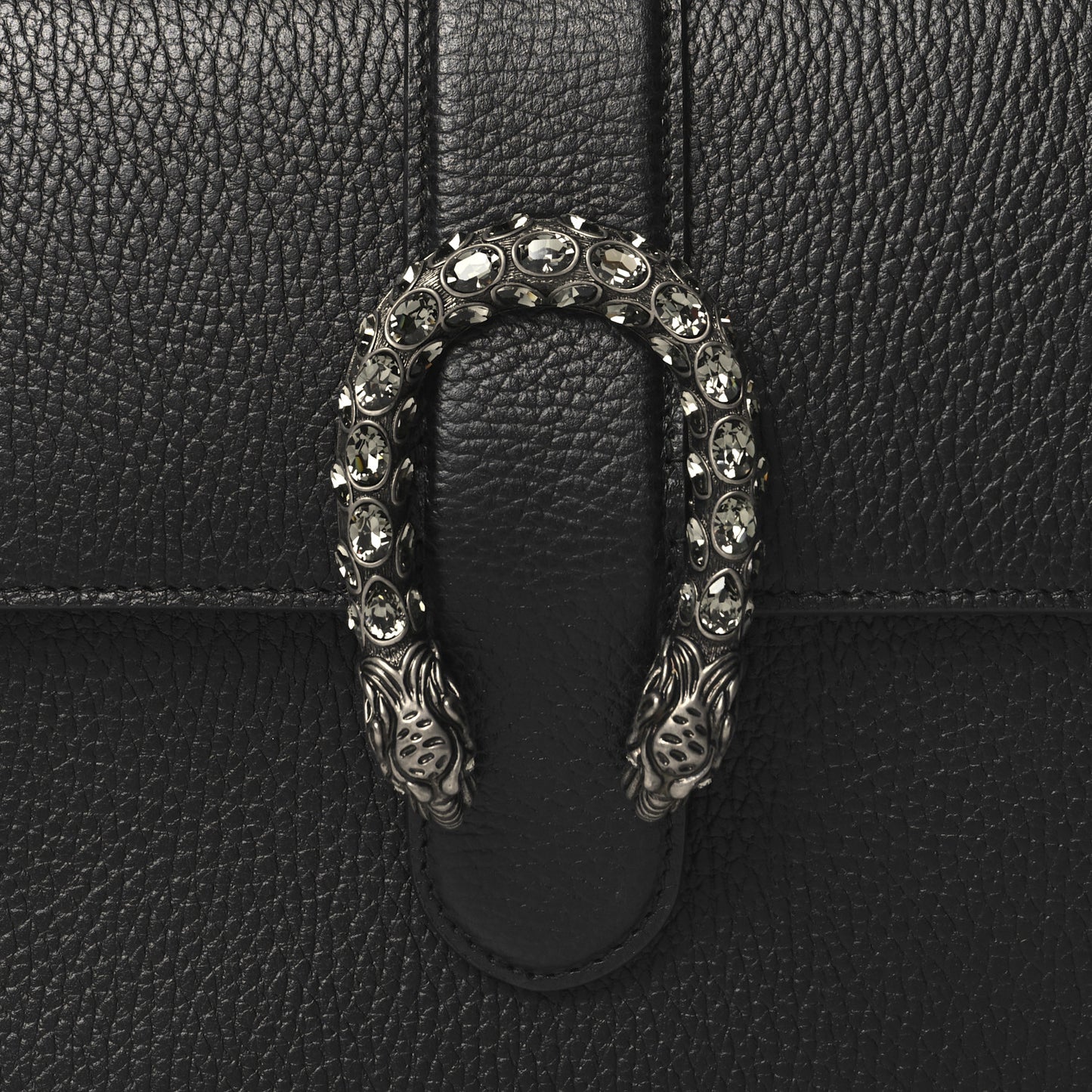 Dollar Calfskin Crystal Web Medium Dionysus Bamboo Top Handle Bag Black Black Diamond