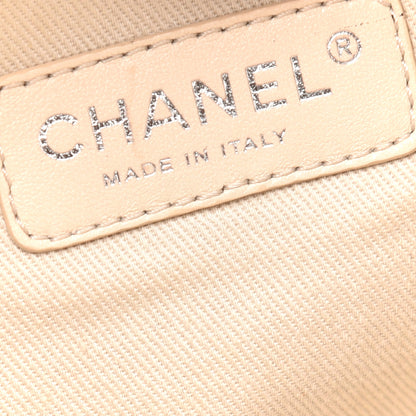 Chanel Glazed Goatskin Double Contrast Stitch Large Tote Brown 6 of 10