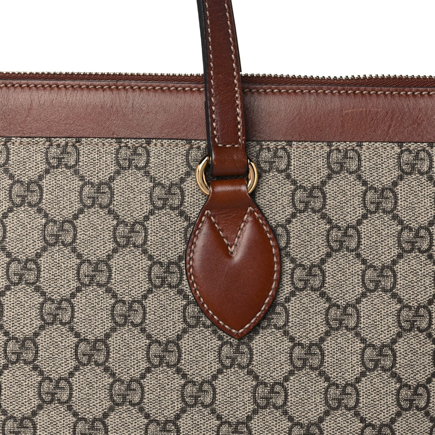 Gucci GG Supreme Monogram Medium Zippered Bucket Tote Beige Tuscany 14 of 17