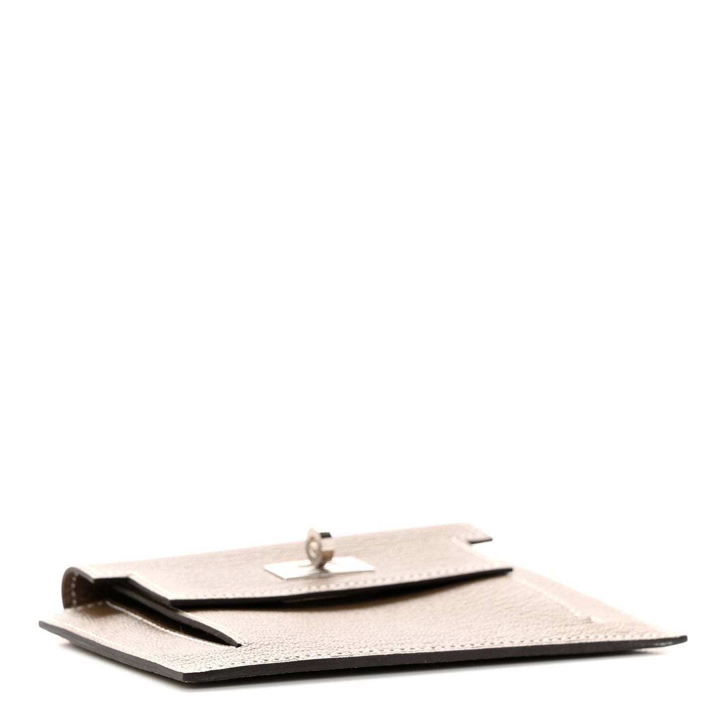 Chevre Chandra Kelly Pocket Compact Wallet Etoupe