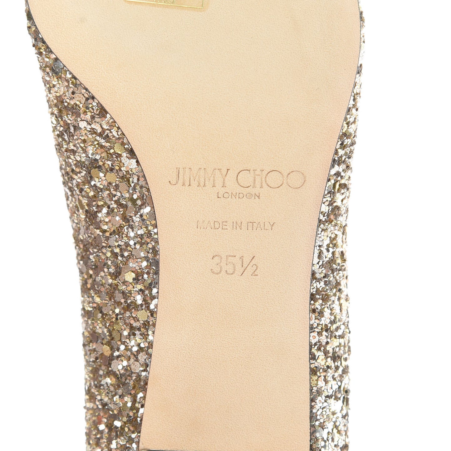 Coarse Glitter Fabric Pointy Toe Aza 40 Pumps 35.5 Antique Gold