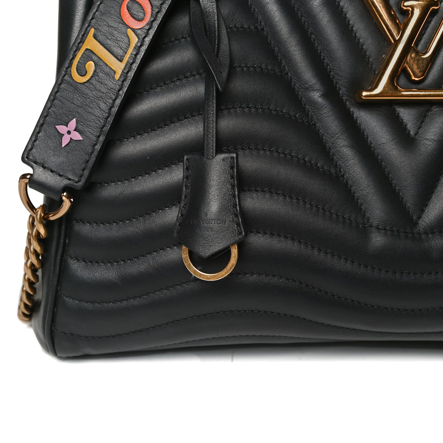Louis Vuitton Calfskin New Wave Chain Tote Black 8 of 16