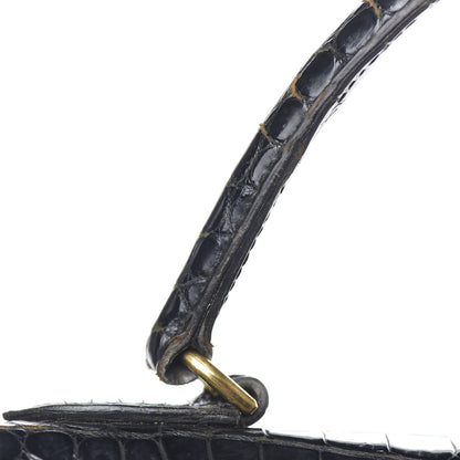 Hermes Shiny Niloticus Crocodile Kelly 28 Black 28 of 34