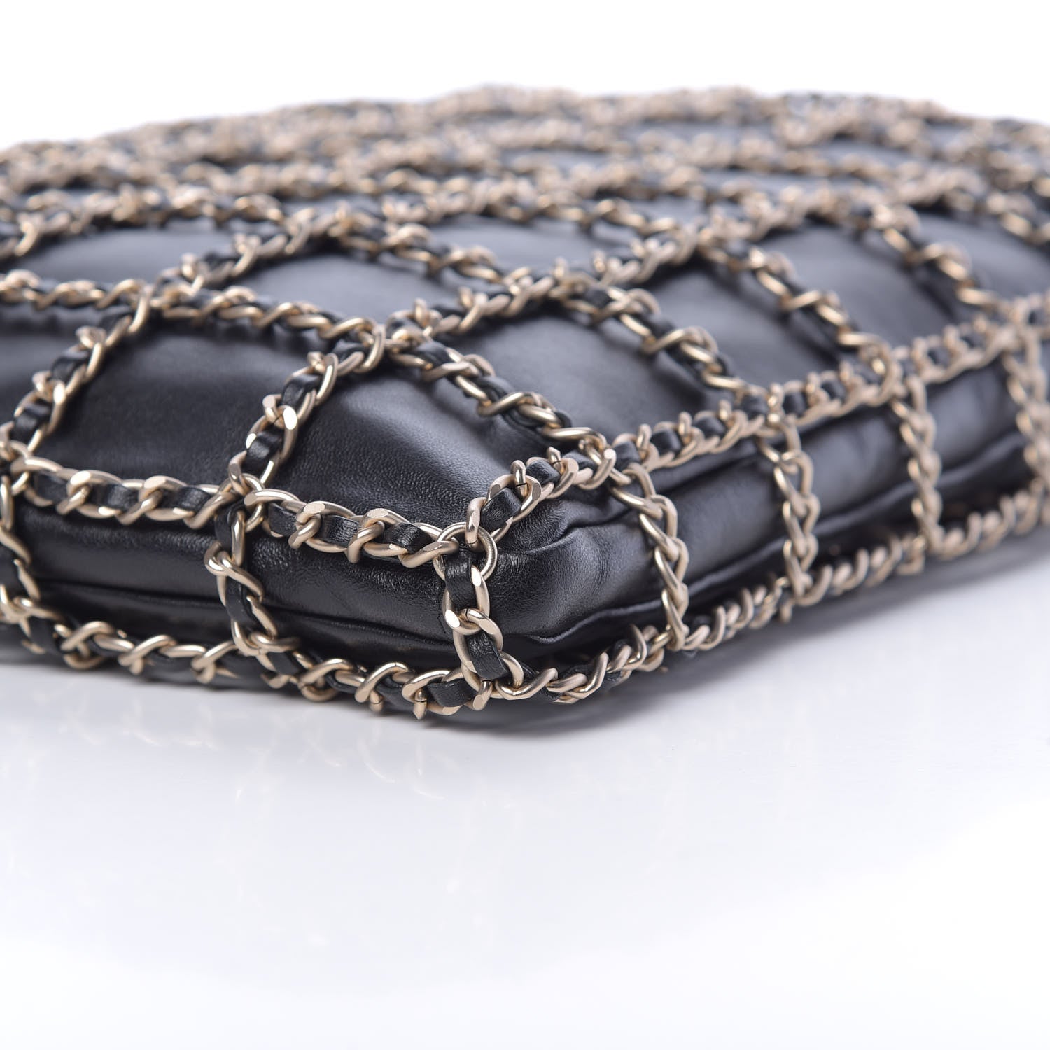 Chanel Lambskin Large Shopping Chain Tote Black 10 of 12