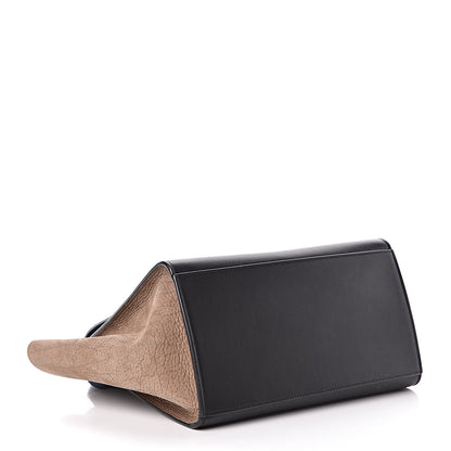Celine Bullhide Calfskin Grained Nubuck Small Tri-Color Trapeze Medium Blue 4 of 12