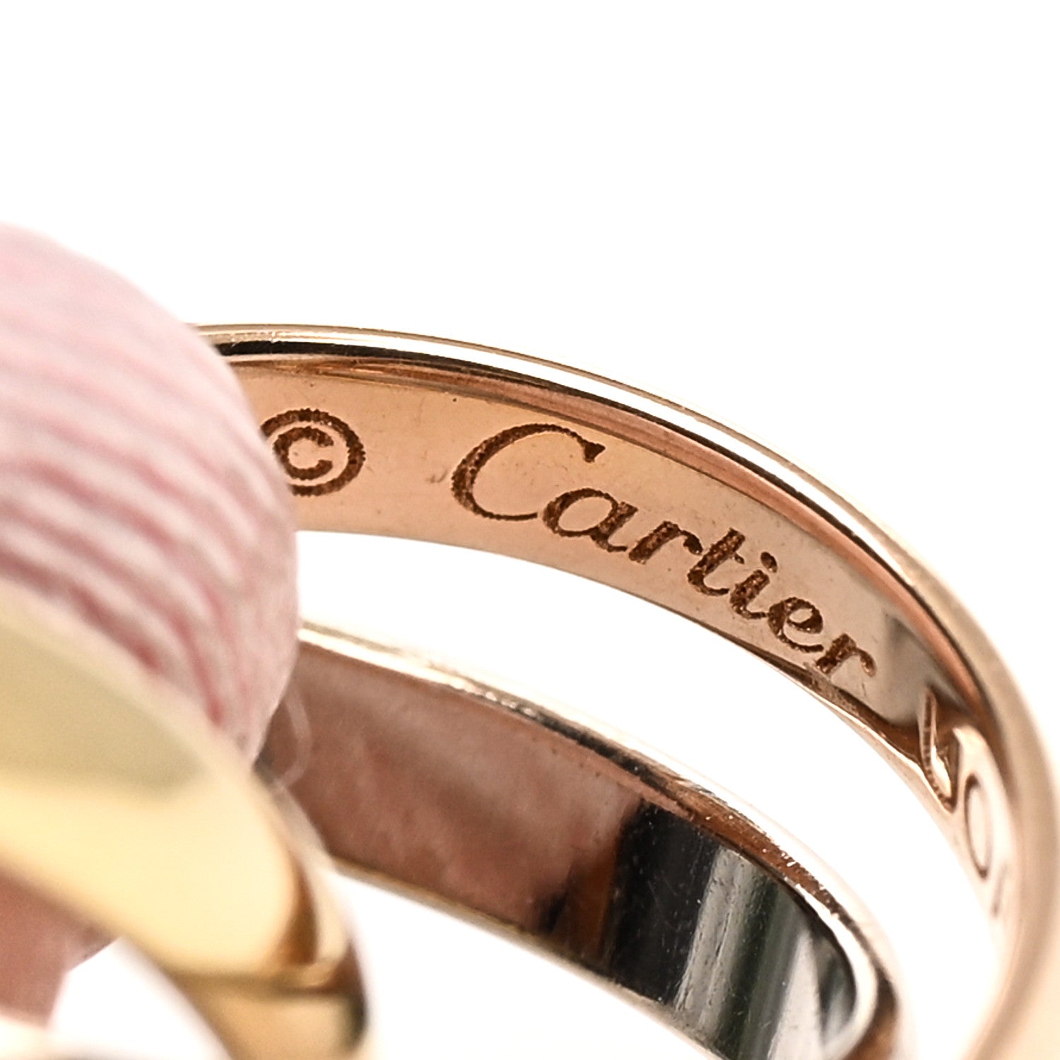 Cartier 18K Pink Yellow White Gold Trinity Adjustable Cord Bracelet Pink 3 of 4