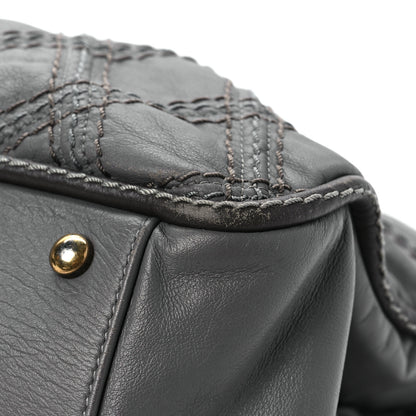 Chanel Calfskin Quilted Stitch Triptych Tote Grey 8 of 9