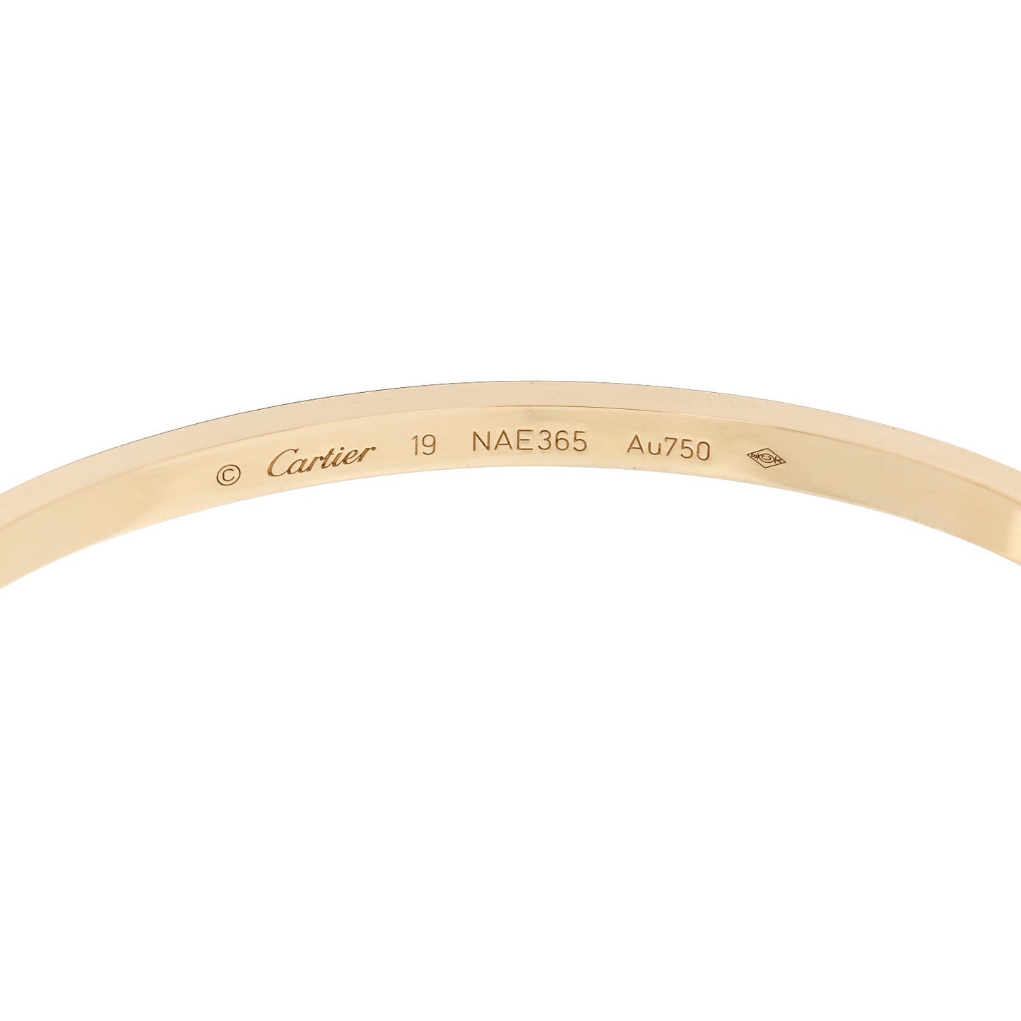 18K Yellow Gold Small LOVE Bracelet 19