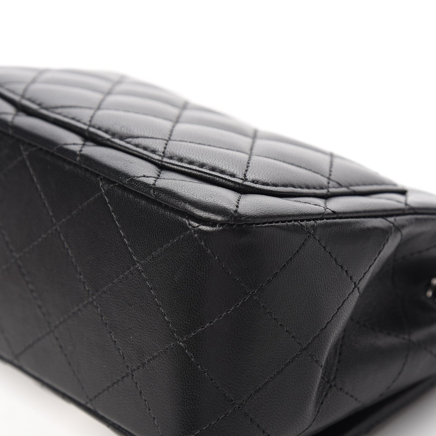 Lambskin Quilted Mini Square Flap Black