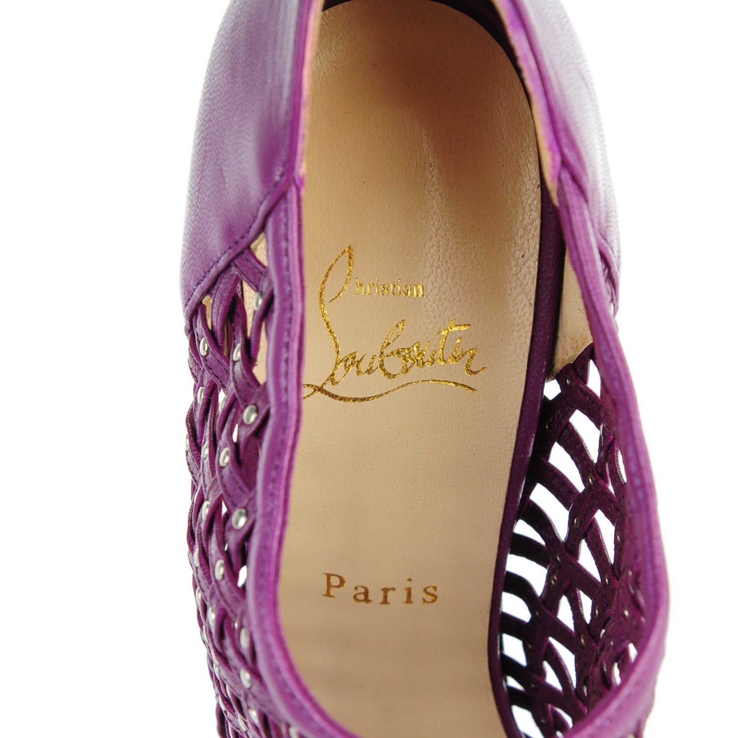 Christian Louboutin Kid Kasha 150 Booties 41 Purple 7 of 9
