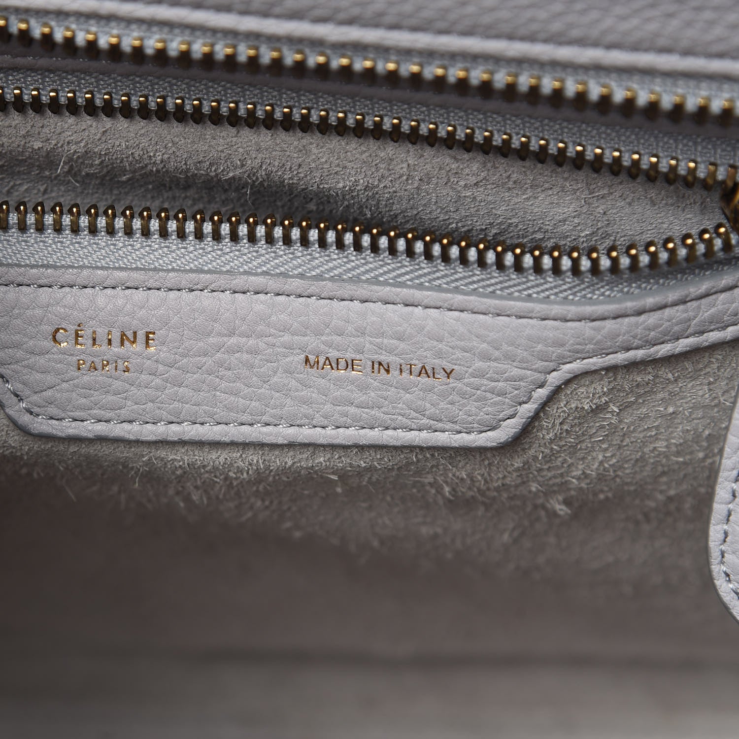 Celine Drummed Calfskin Micro Luggage Light Grey 7 of 12