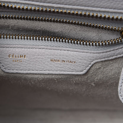Celine Drummed Calfskin Micro Luggage Light Grey 7 of 12