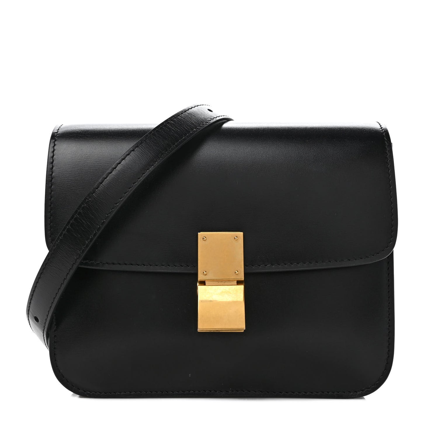 Box Calfskin Teen Classic Box Flap Bag Black