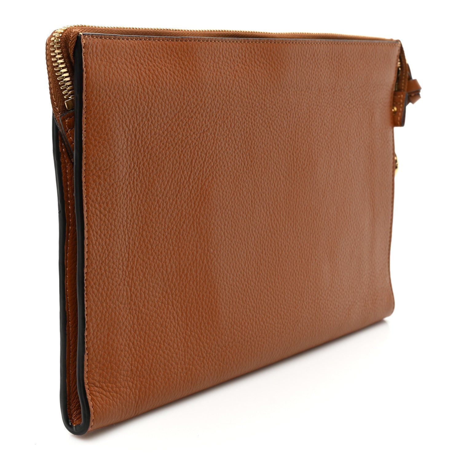 Chloe Calfskin Alphabet Flat Pouch Clutch Tan 3 of 6