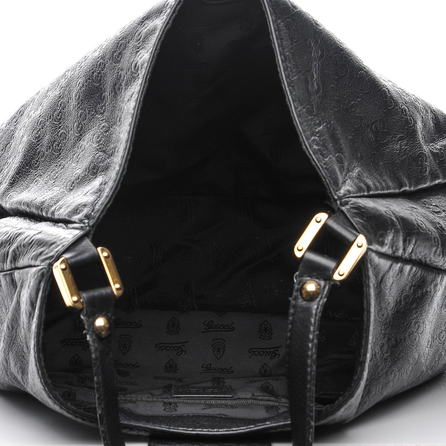 Guccissima Large New Ladies Web Hobo Black