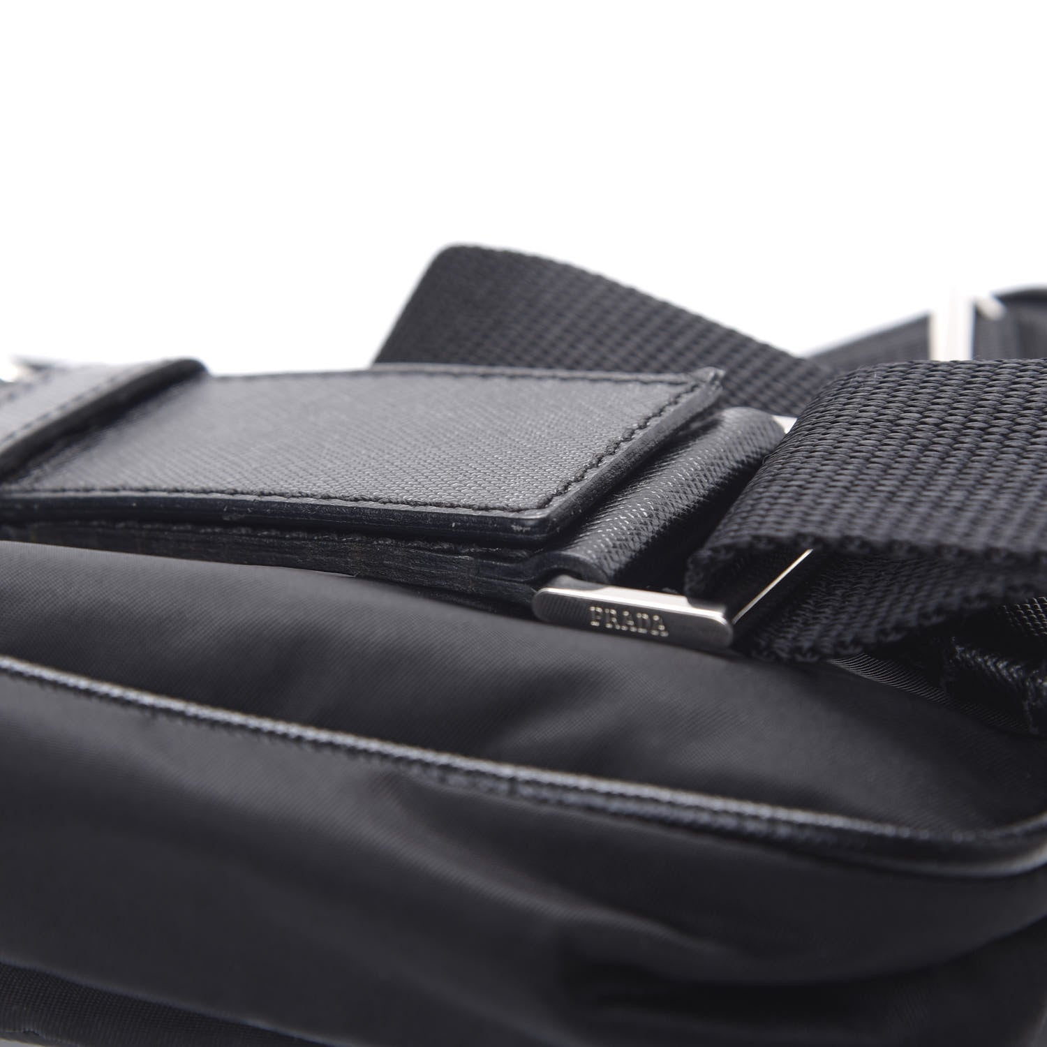 Prada Tessuto Nylon Saffiano Belt Bag Black 6 of 13