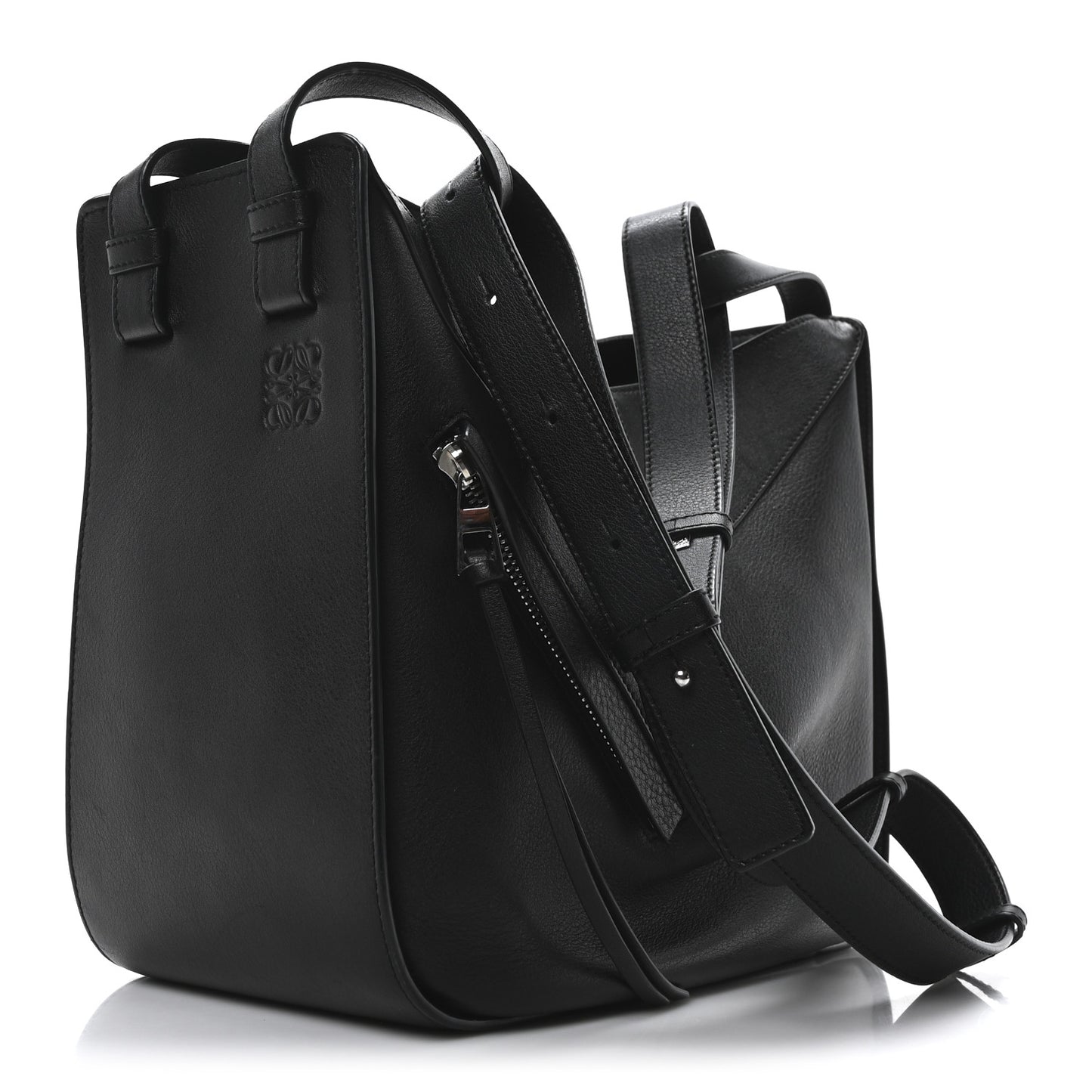 Calfskin Medium Hammock Shoulder Bag Black