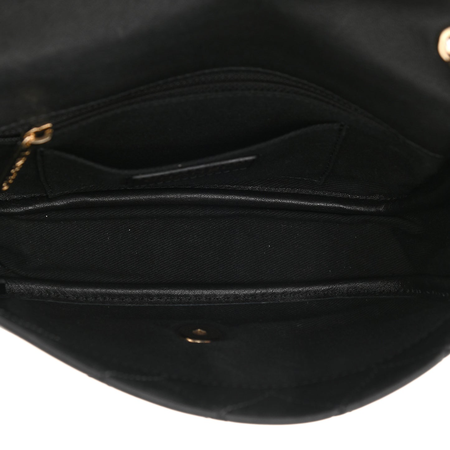 Goatskin Stitched Casual Trip Single Flap Black