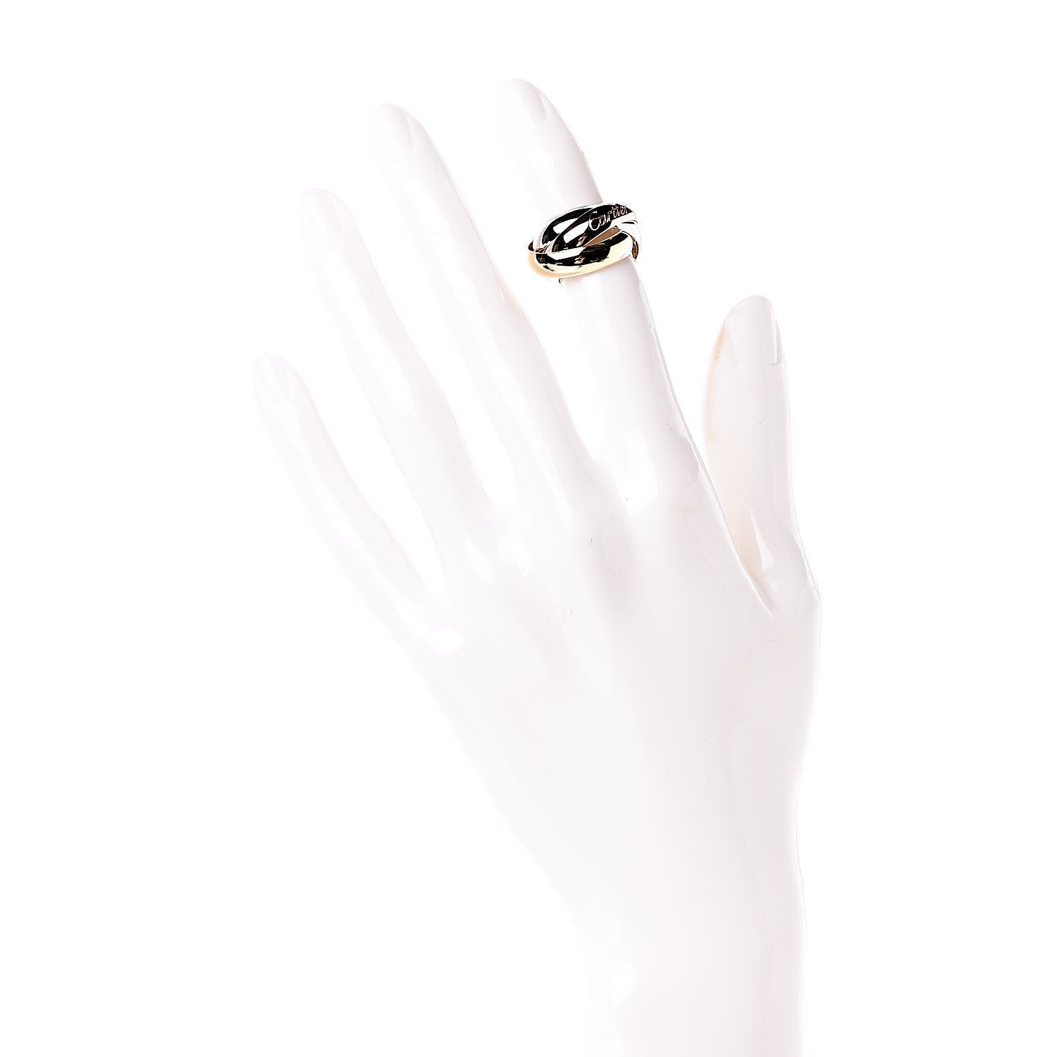 Cartier 18K Pink Yellow White Gold Large Trinity Ring 47 4 2 of 4
