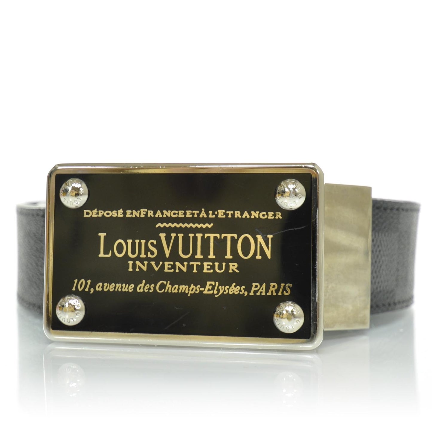 Damier Graphite Inventeur Reversible Belt 100 40